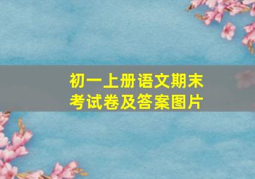 初一上册语文期末考试卷及答案图片