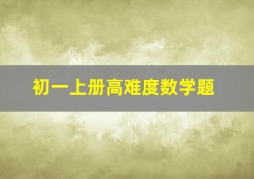 初一上册高难度数学题