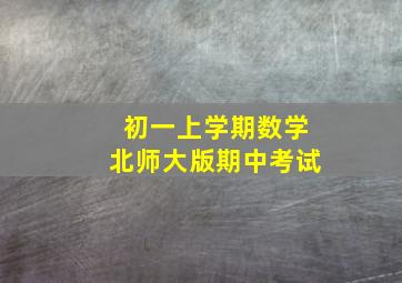 初一上学期数学北师大版期中考试