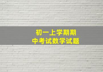 初一上学期期中考试数学试题