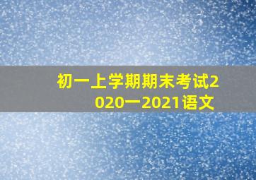 初一上学期期末考试2020一2021语文