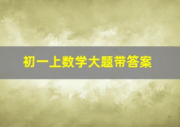 初一上数学大题带答案