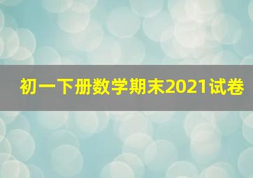 初一下册数学期末2021试卷