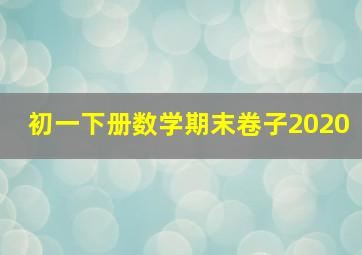 初一下册数学期末卷子2020