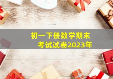 初一下册数学期末考试试卷2023年