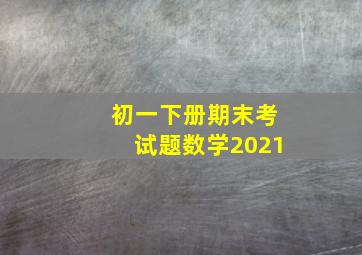 初一下册期末考试题数学2021