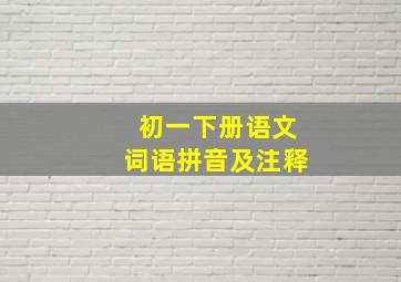 初一下册语文词语拼音及注释