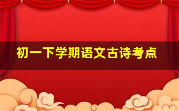 初一下学期语文古诗考点