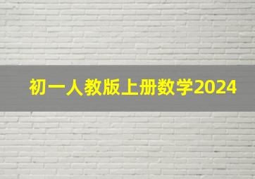 初一人教版上册数学2024