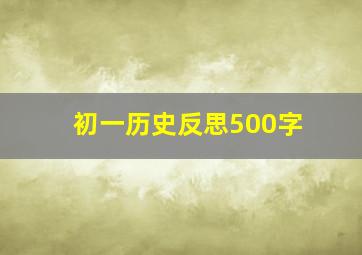 初一历史反思500字