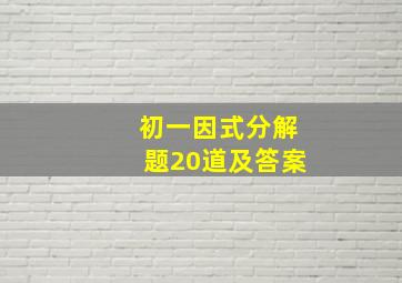 初一因式分解题20道及答案