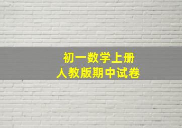 初一数学上册人教版期中试卷