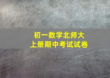 初一数学北师大上册期中考试试卷