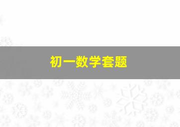 初一数学套题