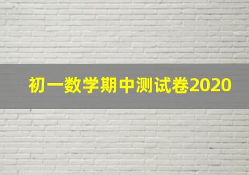 初一数学期中测试卷2020