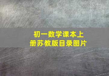 初一数学课本上册苏教版目录图片