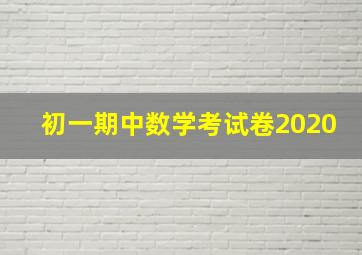 初一期中数学考试卷2020