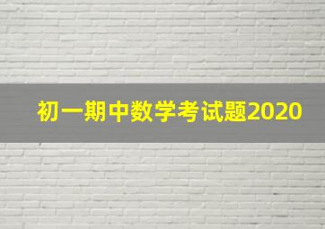 初一期中数学考试题2020