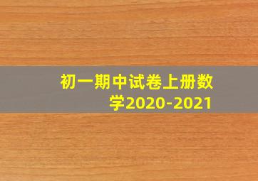 初一期中试卷上册数学2020-2021