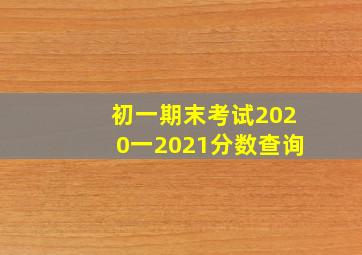 初一期末考试2020一2021分数查询