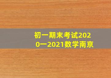 初一期末考试2020一2021数学南京