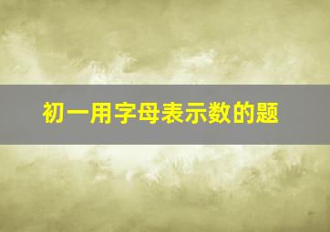 初一用字母表示数的题