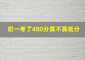 初一考了480分算不算低分