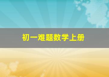 初一难题数学上册