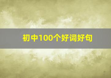 初中100个好词好句