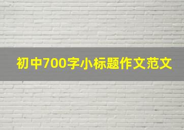 初中700字小标题作文范文