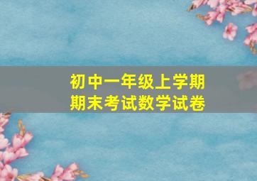 初中一年级上学期期末考试数学试卷