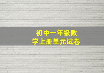 初中一年级数学上册单元试卷