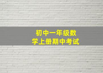 初中一年级数学上册期中考试