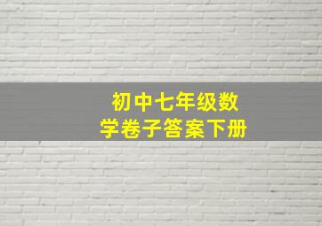 初中七年级数学卷子答案下册