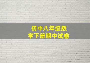 初中八年级数学下册期中试卷