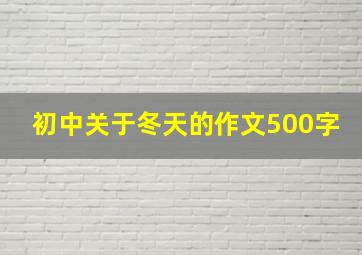 初中关于冬天的作文500字