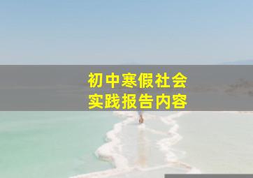 初中寒假社会实践报告内容