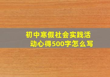 初中寒假社会实践活动心得500字怎么写