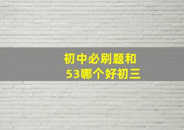 初中必刷题和53哪个好初三