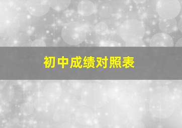 初中成绩对照表