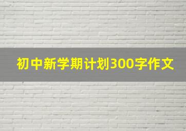 初中新学期计划300字作文