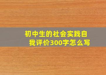 初中生的社会实践自我评价300字怎么写