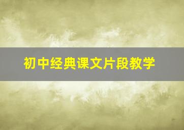 初中经典课文片段教学