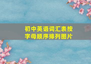 初中英语词汇表按字母顺序排列图片