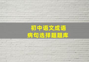 初中语文成语病句选择题题库