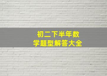 初二下半年数学题型解答大全