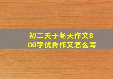 初二关于冬天作文800字优秀作文怎么写