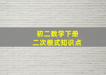 初二数学下册二次根式知识点