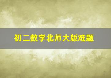 初二数学北师大版难题