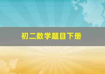 初二数学题目下册